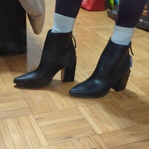 Steve Madden Black Ankle Boots with Block Heel